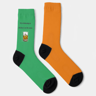 Orange & green whiskey socks