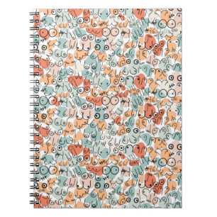 orange green woman fun gift notebook