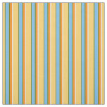Orange Green Yellow Light Blue Stripes Pattern Fabric