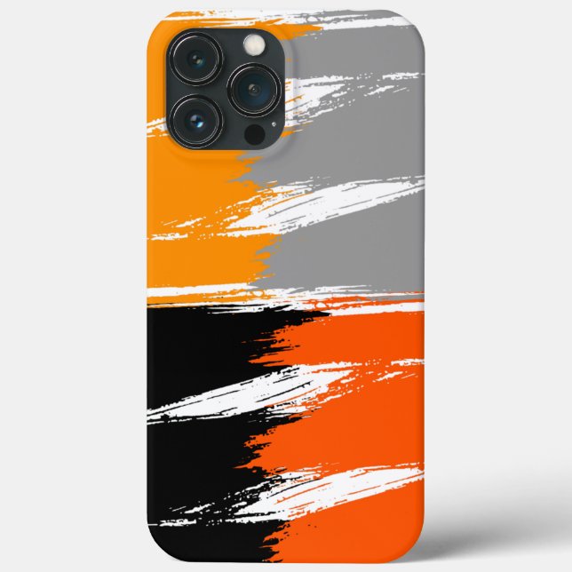Orange Grey Black White Brush Stroke Paint Case-Mate iPhone Case (Back)