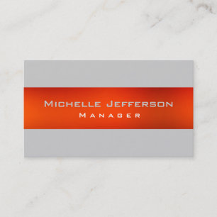 Orange Grey Creative Manager Business Card