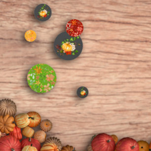 Orange grey flower pumpkin thanksgiving fall confetti