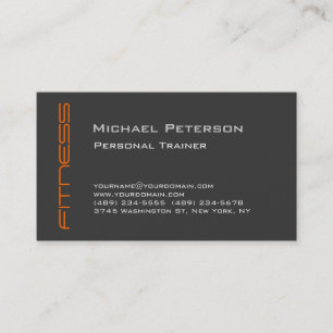 Orange Grey Personal Trainer Sport Business Card