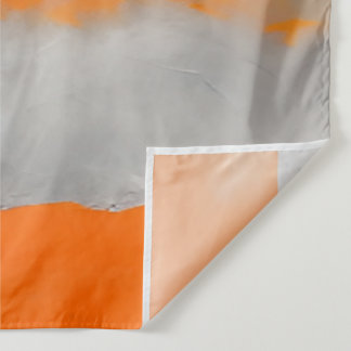 Orange Grey Plaid Abstract Tapestry