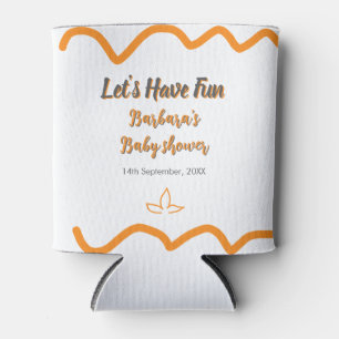 Orange grey retro spanish baby shower boho modern  can cooler