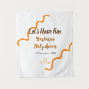 Orange grey retro spanish baby shower boho modern tapestry