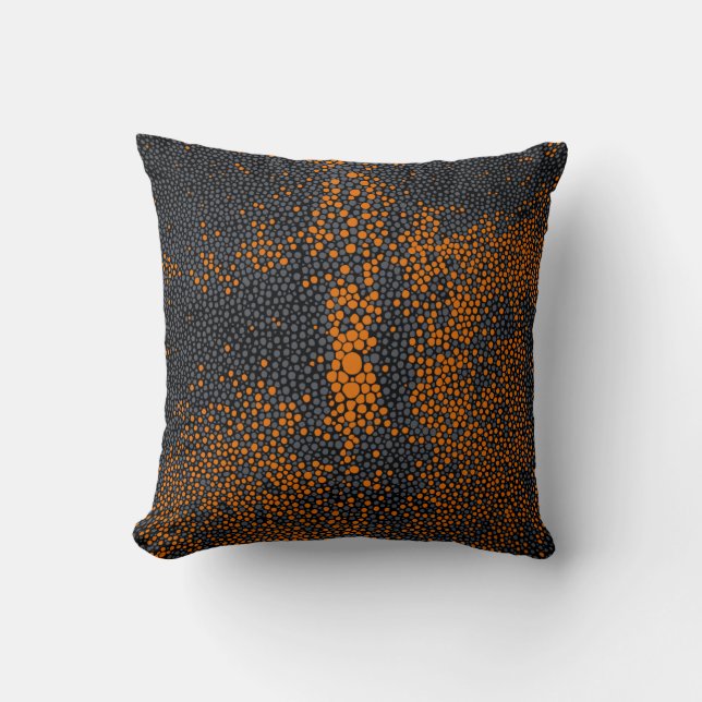 Orange & Grey Shagreen Cushion (Front)