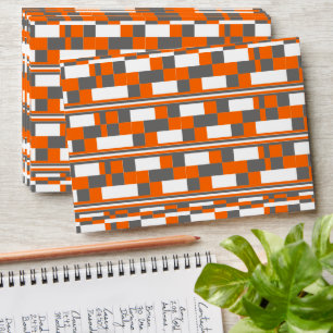 Orange Grey White Chequered Pattern Envelope