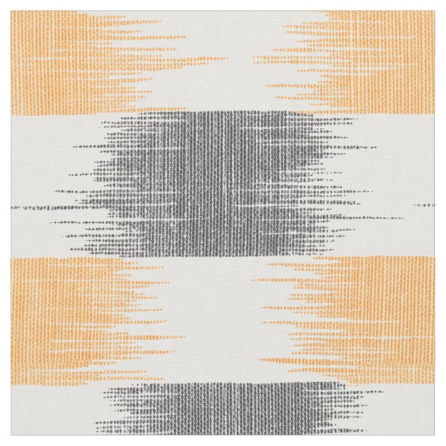 Orange grey white modern pattern striped fabric (Close Up)