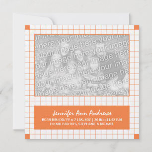 Orange Grid Photo Announcement