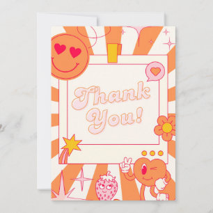 Orange groovy thank you card