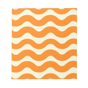 Orange Groovy Wavy Stripe Abstract Modern Spring Notepad