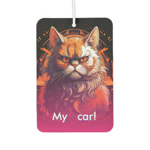 Orange Grumpy Cat  Car Air Freshener
