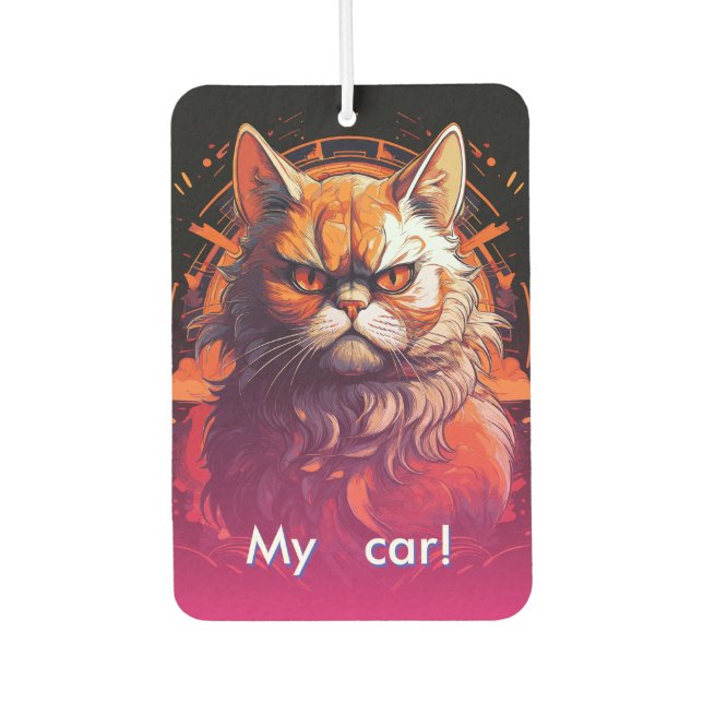 Orange Grumpy Cat  Car Air Freshener (Front)