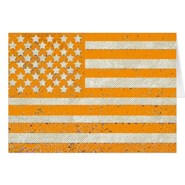 Orange grunge American flag (Front Horizontal)