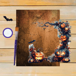 Orange Grunge Halloween Scrapbook Paper