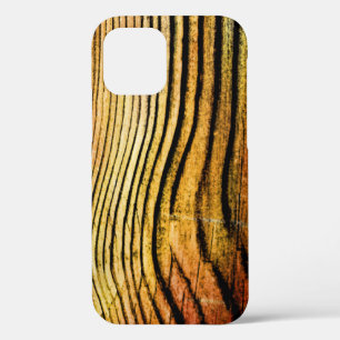 Orange Grunge Wood Grain  iPhone 12 Case
