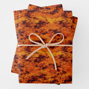 Orange Grunge Wrapping Paper Sheet