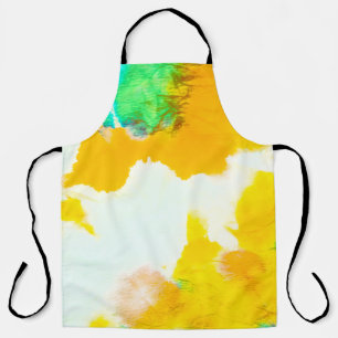Orange Grungy Paint. Tie Dye Print. Colourful Bati Apron