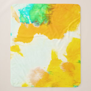 Orange Grungy Paint. Tie Dye Print. Colourful Bati Sherpa Blanket