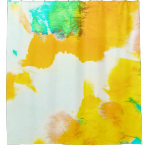 Orange Grungy Paint. Tie Dye Print. Colourful Bati Shower Curtain