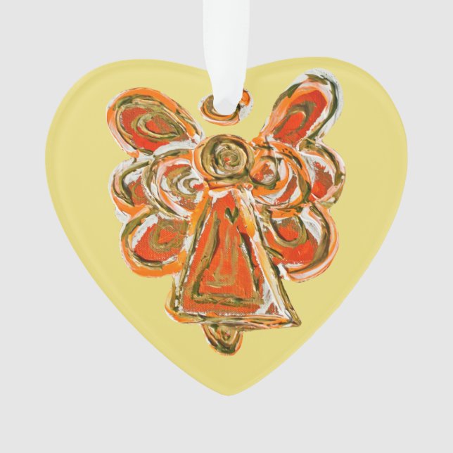 Orange Guardian Angel Christmas Pendant Ornaments (Front)