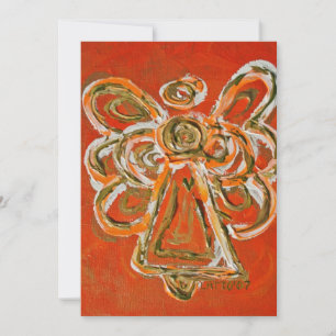 Orange Guardian Angel Custom Invite or Invitation