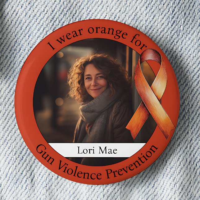 Orange Gun Violence Prevention Awareness Photo 6 Cm Round Badge (Creator Uploaded)