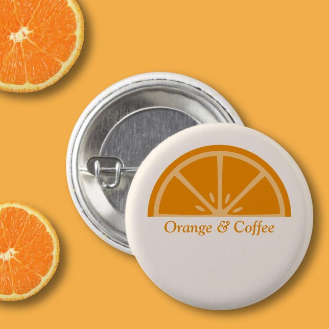 Orange Half-Slice  3 Cm Round Badge (Orange Half-Slice Button)