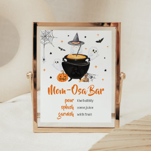 Orange Halloween Baby is Brewing Mum Osa Bar Poster