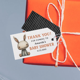 Orange Halloween Baby Shower Thank You Gift Tags