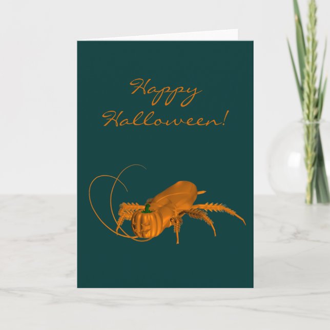 Orange Halloween Cockroach Card (Front)