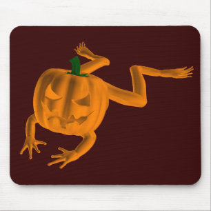 Orange Halloween Frog Mouse Pad