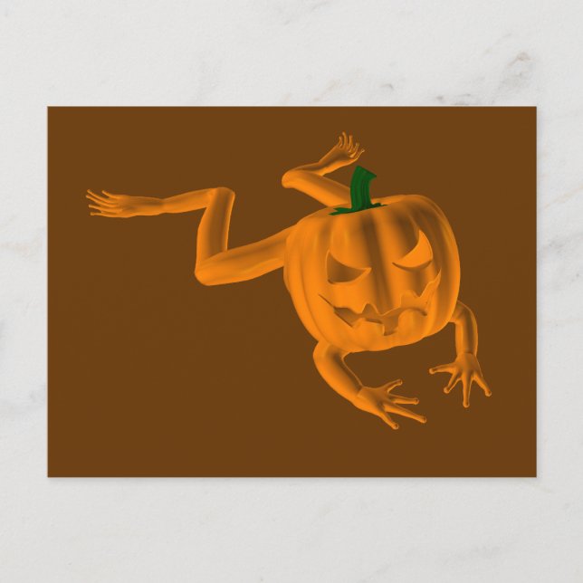 Orange Halloween Frog Postcard (Front)