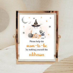 Orange Halloween Little Boo Envelope Station Sign