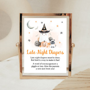 Orange Halloween Little Boo Late Night Diaper Sign