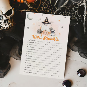 Orange Halloween Little Boo Word Scramble Game
