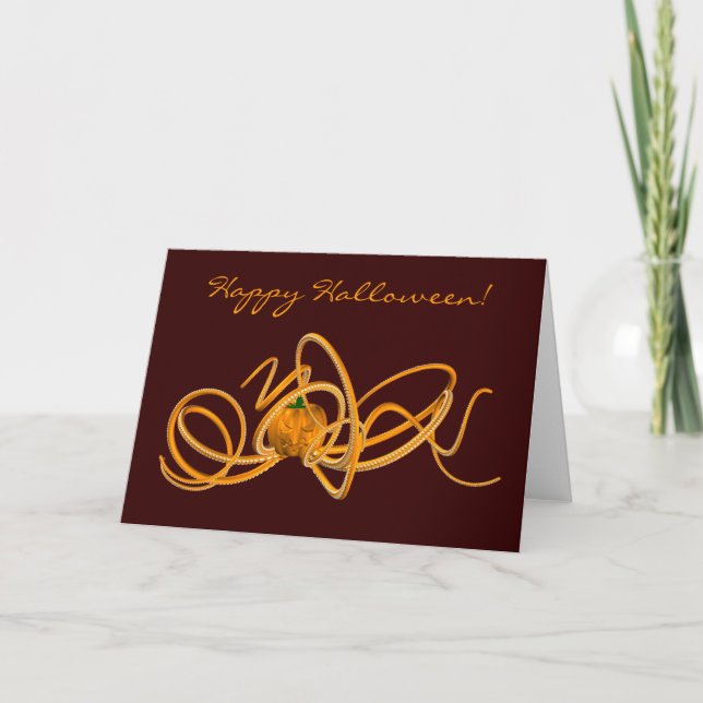 Orange Halloween Octopus Card (Front)