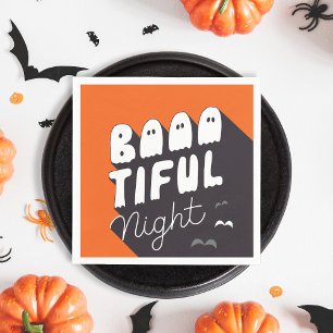 Orange Halloween Party Paper Napkin