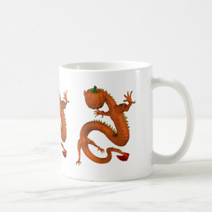 Orange Halloween Pumpkin Dragon Coffee Mug