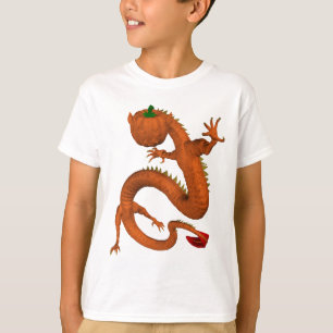 Orange Halloween Pumpkin Dragon T-Shirt
