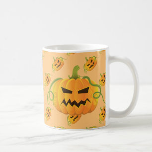 Orange Halloween Pumpkin Seamless Pattern Coffee Mug