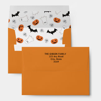 Orange Halloween Return Address Envelope