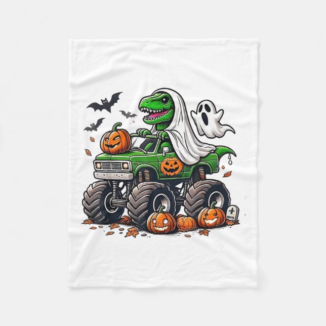 Orange Halloween Shirt Boys Toddler Kids Ghost Shi Fleece Blanket (Front)