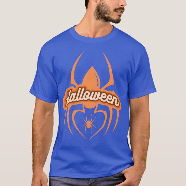orange halloween spiders boy T-Shirt (Front)