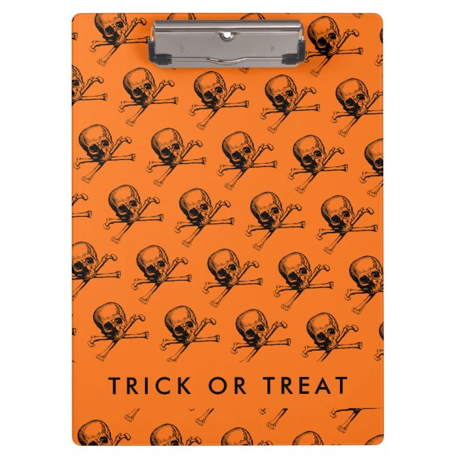 Orange Halloween Trick or Treat Clipboard (Front)