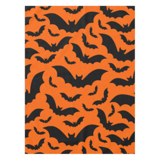 orange halloween vampire bats gothic tablecloth