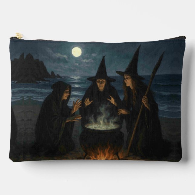 Orange Halloween Witch Accessory Pouch (Front)