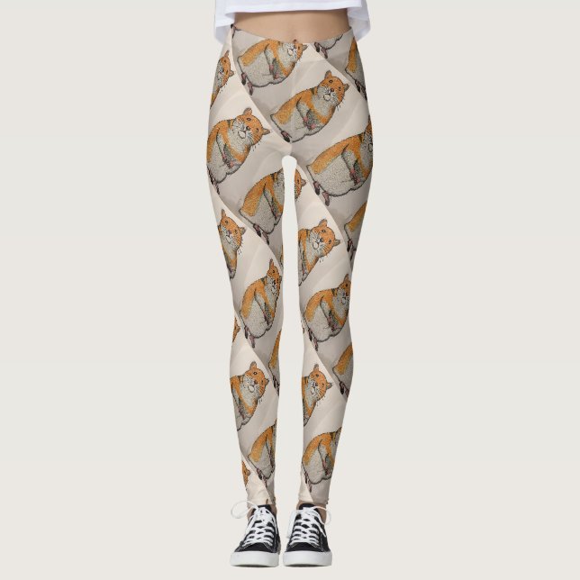 Orange Hamster Leggings (Front)