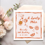 Orange Hand Drawn A Spritz Older Birthday Party Napkin<br><div class="desc">Orange Hand Drawn A Spritz Older Birthday Party</div>